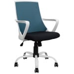 ΚΑΡΕΚΛΑ ΓΡΑΦΕΙΟΥ MALFOI HM1053.06 ΜΠΛΕ MESH & ΠΟΔΙ ΜΕΤΑΛΛΙΚΟ 58x59x103 εκ.