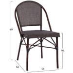 ΚΑΡΕΚΛΑ PRETORIA ΜΕΤΑΛΛΙΚΗ BAMBOO LOOK ΚΑΦΕ HM5718 54x62x89 εκ. - Image 2