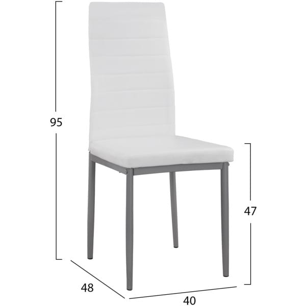 ΚΑΡΕΚΛΑ ΜΕΤΑΛΛΙΚΗ LADY HM0037.11 ΛΕΥΚΟ PU ΜΕΤΑΛΛΙΚΟ ΣΚΕΛΕΤΟ K/D 40x48x95 εκ. - Image 2