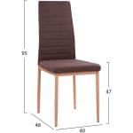 ΚΑΡΕΚΛΑ ΜΕΤΑΛΛΙΚΗ LADY HM0037.13 ΚΑΦΕ ΥΦΑΣΜΑ ΜΕΤΑΛΛΙΚΟ ΣΚΕΛΕΤΟ K/D 40x48x95 εκ. - Image 2