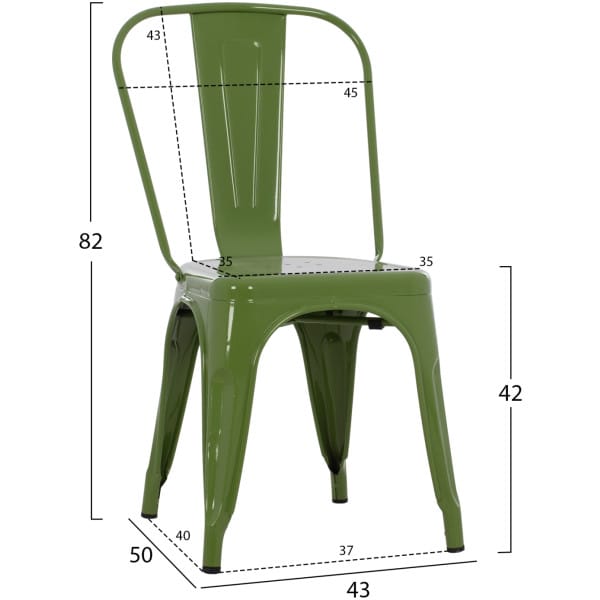 ΚΑΡΕΚΛΑ ΜΕΤΑΛΛΙΚΗ MELITA-PRO HM8641.53 LIGHT OLIVE GREEN 44x47x84.5Υεκ. - Image 2