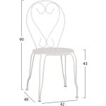ΚΑΡΕΚΛΑ ΜΕΤΑΛΛΙΚΗ AMORE ΛΕΥΚΗ 42x48x90 εκ. HM5007.12 - Image 2