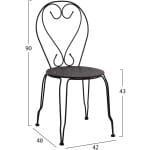 ΚΑΡΕΚΛΑ ΜΕΤΑΛΛΙΚΗ AMORE ΜΑΥΡΗ 42x48x90 εκ. HM5007.11 - Image 2
