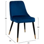 ΚΑΡΕΚΛΑ SERENITY HM8527.08 ΑΠΟ ΒΕΛΟΥΔΟ ΜΠΛΕ ΜΕ ΜΕΤΑΛΛΙΚΟ ΣΚΕΛΕΤΟ 51Χ58Χ83Υ εκ. - Image 2