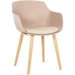 ΚΑΡΕΚΛΑ ΤΡΑΠΕΖΑΡΙΑΣ LUCIE HM8242.11 CAPUCCINO PP-ΜΕΤΑΛ. ΠΟΔΙΑ ΟΨΗ ΞΥΛΟΥ 56x55,5x80Υεκ