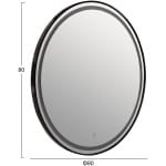 ΚΑΘΡΕΠΤΗΣ ΤΟΙΧΟΥ ΣΤΡΟΓΓΥΛΟΣ ROUNDER HM4503.01 ΑΛΟΥΜΙΝΙΟ ΣΕ ΜΑΥΡΟ-ΦΩΤΙΣΜΟΣ LED Φ80εκ. - Image 2