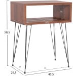 ΚΟΜΟΔΙΝΟ TODD HM18184.05 ΜΕΛΑΜΙΝΗ ΣΕ ΚΑΡΥΔΙ-ΜΕΤΑΛ.ΜΑΥΡΑ ΠΟΔΙΑ 45.5x29.5x58.5Υεκ. - Image 2