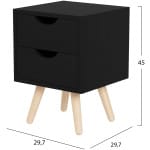 ΚΟΜΟΔΙΝΟ DINKL HM2472.02 ΜΕΛΑΜΙΝΗ-2 ΣΥΡΤΑΡΙΑ-WENGE 29,5x29,5x45Υεκ - Image 2