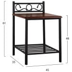 ΚΟΜΟΔΙΝΟ SUZIE HM388 ΑΠΟ ΜΕΤΑΛΛΟ ΚΑΙ ΞΥΛΟ 45x35x48-61 εκ. - Image 2