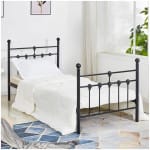 ΚΡΕΒΑΤΙ ΜΕΤΑΛΛΙΚΟ JACINDA 90x190 εκ. ΜΑΥΡΟ ΧΡΩΜΑ HM574.01
