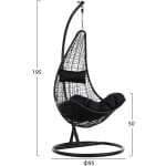 ΚΡΕΜΑΣΤΗ ΠΟΛΥΘΡΟΝΑ ΦΩΛΙΑ MILLIE HM5996.02 ΜΕΤΑΛΛΟ-ΣΥΝΘ.RATTAN ΜΑΥΡΟ Φ95x195Υεκ. - Image 2