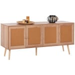 ΜΠΟΥΦΕΣ COLM HM9440.11 ΜΕΛΑΜΙΝΗΣ & ΣΥΝΘΕΤΙΚΟ RATTAN ΣΤΙΣ 4 ΠΟΡΤΕΣ 160x39,5x71Yεκ.