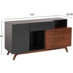 ΜΠΟΥΦΕΣ PREDA HM9747 MDF ΜΕ ΚΑΡΥΔΙ & ΣΚΟΥΡΟ ΓΚΡΙ ΚΑΠΛΑΜΑ 167x28-40x80Υεκ. - Image 2