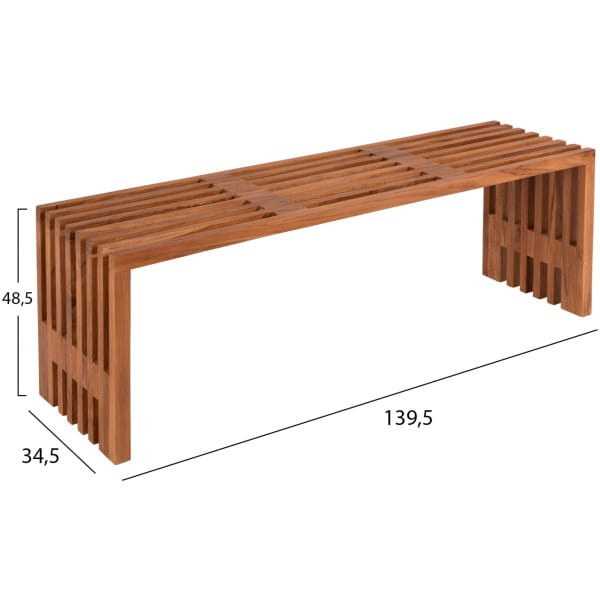ΠΑΓΚΑΚΙ NYA HM9829 ΜΑΣΙΦ ΞΥΛΟ TEAK ΣΕ ΦΥΣΙΚΟ 139,5x34,5x48,5Υεκ. - Image 2