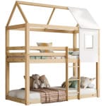 ΠΑΙΔΙΚΗ ΚΟΥΚΕΤΑ ΣΠΙΤΑΚΙ τ.MONTESSORI HOOD HM705.01 ΞΥΛΟ ΠΕΥΚΟΥ ΣΕ ΦΥΣΙΚΟ-ΣΤΡΩΜΑΤΑ 190x90εκ