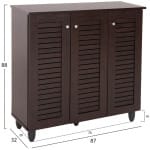 ΠΑΠΟΥΤΣΟΘΗΚΗ-ΝΤΟΥΛΑΠΑ PROLLY HM9609.01 ΜΕΛΑΜΙΝΗ WENGE-3ΠΟΡΤΕΣ-4ΡΑΦΙΑ 87x32x88Υεκ. - Image 2