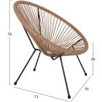 ΠΟΛΥΘΡΟΝΑ ACAPULCO Τ. ΦΩΛΙΑ ΜΕΤΑΛΛΟ ΜΑΥΡΟ ΜΕ TWISTED WICKER HM5871.01 70x73x79 εκ. - Image 2