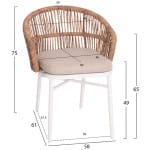 ΠΟΛΥΘΡΟΝΑ ΑΛΟΥΜΙΝΙΟΥ ORIN HM6265.02 ΛΕΥΚΗ-P.E.RATTAN ΦΥΣΙΚΟ-ΜΠΕΖ ΜΑΞΙΛΑΡΙΑ 58x61x75Υ - Image 2