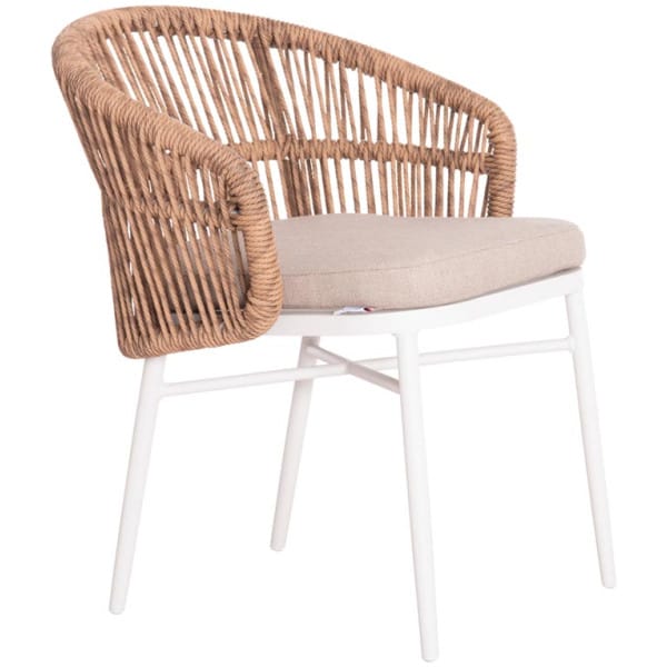 ΠΟΛΥΘΡΟΝΑ ΑΛΟΥΜΙΝΙΟΥ ORIN HM6265.02 ΛΕΥΚΗ-P.E.RATTAN ΦΥΣΙΚΟ-ΜΠΕΖ ΜΑΞΙΛΑΡΙΑ 58x61x75Υ - Image 1