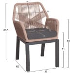 ΠΟΛΥΘΡΟΝΑ ΑΛΟΥΜΙΝΙΟΥ HOWARD HM5543.12 ΑΝΘΡΑΚΙ-ΣΧΟΙΝΙ ΜΠΕΖ & ΑΝΘΡΑΚΙ ΜΑΞΙΛΑΡΙ 56x62x83,5Υεκ. - Image 2