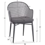 ΠΟΛΥΘΡΟΝΑ ΑΛΟΥΜΙΝΙΟΥ OREGO HM6268.01 ΣΚΕΛΕΤΟΣ & ΜΑΞΙΛΑΡΙ ΣΚΟΥΡΟ ΓΚΡΙ 56x59x81Υεκ. - Image 2