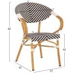 ΠΟΛΥΘΡΟΝΑ BAMBOO LOOK HM5861.01 ΜΑΥΡΟ-ΛΕΥΚΟ 57x55x82 εκ. - Image 2