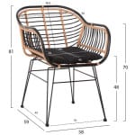 ΠΟΛΥΘΡΟΝΑ ALLEGRA HM5663.11 ΜΕΤΑΛ.ΣΚΕΛΕΤΟΣ-P.E.RATTAN ΜΠΕΖ-ΜΑΥΡΟ 58x59x81Υεκ - Image 2