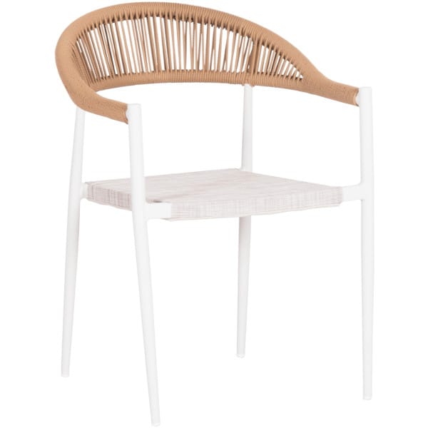 ΠΟΛΥΘΡΟΝΑ BERG HM6284.01 ΑΛΟΥΜΙΝΙΟ & TEXTILENE ΛΕΥΚΟ--P.E.TWISTED RATTAN 55x56x79Υεκ - Image 1