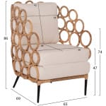 ΠΟΛΥΘΡΟΝΑ RINGER HM9341 ΑΠΟ RATTAN-ΜΕΤΑΛΛΟ ΦΥΣΙΚΟ ΧΡΩΜΑ 65x69x86Y εκ. - Image 2