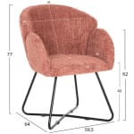 ΠΟΛΥΘΡΟΝΑ HARNIS HM9603.02 ΡΟΖ ΜΠΟΥΚΛΕ-ΜΑΥΡΑ ΜΕΤΑΛ.ΠΟΔΙΑ ΧΙΑΣΤΙ 59,5x64x77Υεκ - Image 2
