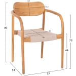 ΠΟΛΥΘΡΟΝΑ OSLO HM9636.07 ΞΥΛΟ TEAK ΦΥΣΙΚΟ & ΜΠΕΖ ΣΧΟΙΝΙ 55x54x80Yεκ. - Image 2