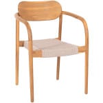 ΠΟΛΥΘΡΟΝΑ OSLO HM9636.07 ΞΥΛΟ TEAK ΦΥΣΙΚΟ & ΜΠΕΖ ΣΧΟΙΝΙ 55x54x80Yεκ.