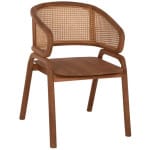 ΠΟΛΥΘΡΟΝΑ ΜΑΣΙΦ ΞΥΛΟ ΤEAK & RATTAN ΠΛΑΤΗ ΦΥΣΙΚΟ 57x62x83Υεκ.HM9402.01