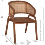 ΠΟΛΥΘΡΟΝΑ ΜΑΣΙΦ ΞΥΛΟ ΤEAK & RATTAN ΠΛΑΤΗ ΦΥΣΙΚΟ 57x62x83Υεκ.HM9402.01 - Image 2