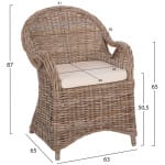 ΠΟΛΥΘΡΟΝΑ ΜΕ ΕΚΡΟΥ ΜΑΞΙΛΑΡΙ KEYLA HM9536 ΚΑΦΕ RATTAN 63x65x87Υεκ. - Image 2