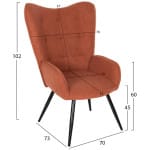 ΠΟΛΥΘΡΟΝΑ CRAWLEY ΜΕ ΥΠΟΠΟΔΙΟ HM8918.22 ΥΦΑΣΜΑ ΜΠΟΥΚΛΕ ΠΟΡΤΟΚΑΛΙ 70x74x105Υεκ. - Image 2