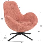ΠΟΛΥΘΡΟΝΑ ΠΕΡΙΣΤΡΕΦΟΜΕΝΗ BRYNN HM9594.02 ΡΟΖ ΜΠΟΥΚΛΕ-ΜΑΥΡΗ ΜΕΤΑΛ. ΒΑΣΗ 88x76x88Υεκ - Image 2