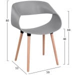 ΠΟΛΥΘΡΟΝΑ ΠΟΛΥΠΡΟΠΥΛΕΝΙΟΥ MAGGIE HM8600.10 ΣΕ ΓΚΡΙ ΧΡΩΜΑ 59x53x80Υ εκ. - Image 2