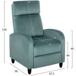 ΠΟΛΥΘΡΟΝΑ RELAX HIBER HM9782.07 ΦΥΣΤΙΚΙ ΒΕΛΟΥΔΟ 67,5x90x104Υ εκ. - Image 2