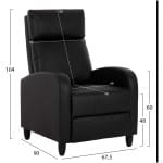 ΠΟΛΥΘΡΟΝΑ RELAX HIBER HM9782.11 ΜΑΥΡΟ PU 67,5x90x104Υ εκ. - Image 2