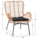 ΠΟΛΥΘΡΟΝΑ ΣΤΥΛ ΜΠΕΡΖΕΡΑΣ ALLEGRA HM5704.11 P.E.RATTAN ΜΠΕΖ-ΜΑΥΡΟ ΜΕΤΑΛΛΟ 66x59x90Υεκ. - Image 2