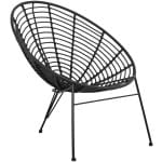 ΠΟΛΥΘΡΟΝΑ ΤΥΠΟΥ ΦΩΛΙΑ ΜΕΤΑΛΛΙΚΗ ALLEGRA HM5458.12 ΜΕ WICKER-ΜΑΥΡΟ 73x78x88Υεκ.