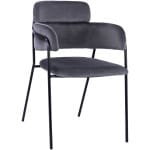 ΠΟΛΥΘΡΟΝΑΚΙ KELSO HM8521.01 ΒΕΛΟΥΔΟ ΣΚΟΥΡΟ ΓΚΡΙ & ΜΑΥΡΟ ΜΕΤΑΛΛΙΚΟ ΣΚΕΛΕΤΟ 52,5x52x80 cm