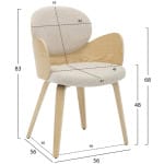 ΠΟΛΥΘΡΟΝΑΚΙ ΤΡΑΠΕΖΑΡΙΑΣ DARNELL HM9974.01 OAK Κ.Π.-ΕΚΡΟΥ ΥΦΑΣΜΑ 56x56x83Υεκ. - Image 2