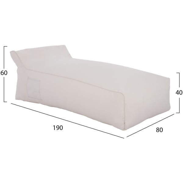 ΠΟΥΦ ΞΑΠΛΩΣΤΡΑ WADELIN HM5774.11 ΜΕ TEXTILINE ΛΕΥΚΟ 190x80x40-60Υ εκ. - Image 2