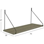 ΡΑΦΙ ΤΟΙΧΟΥ AGILAN ΜΕΛΑΜΙΝΗΣ HM9183.12 OLIVE GREY 72x20x27Y εκ. - Image 2