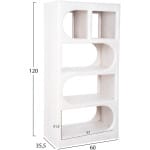ΡΑΦΙΕΡΑ ΚΟΜΜΟ HANDYR HM9706 ΜΑΣΙΦ ΞΥΛΟ MANGO ΣΕ ΛΕΥΚΟ ΧΡΩΜΑ 60x35x120Υεκ. - Image 2