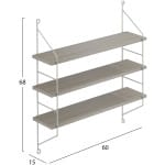 ΡΑΦΙΕΡΑ ΤΟΙΧΟΥ ACHALA ΜΕΛΑΜΙΝΗΣ HM9185.14 SONOMA 60x15x68Y εκ. - Image 2