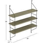 ΡΑΦΙΕΡΑ ΤΟΙΧΟΥ ACHALA ΜΕΛΑΜΙΝΗΣ HM9185.12 OLIVE GREY 60x15x68Y εκ. - Image 2