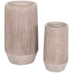 ΣΕΤ 2ΤΜΧ ΓΛΑΣΤΡΕΣ ΚΥΛΙΝΔΡΟΙ ΣΕΙΡΑ GARDENER HM4727 FIBERCLAY-ΧΡΩΜΑ CEMENT Φ35x64Υεκ - Image 2
